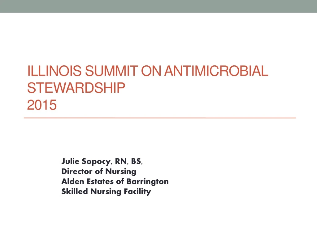 illinois summit on antimicrobial stewardship 2015