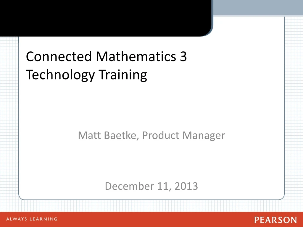 connected mathematics 3 technology training