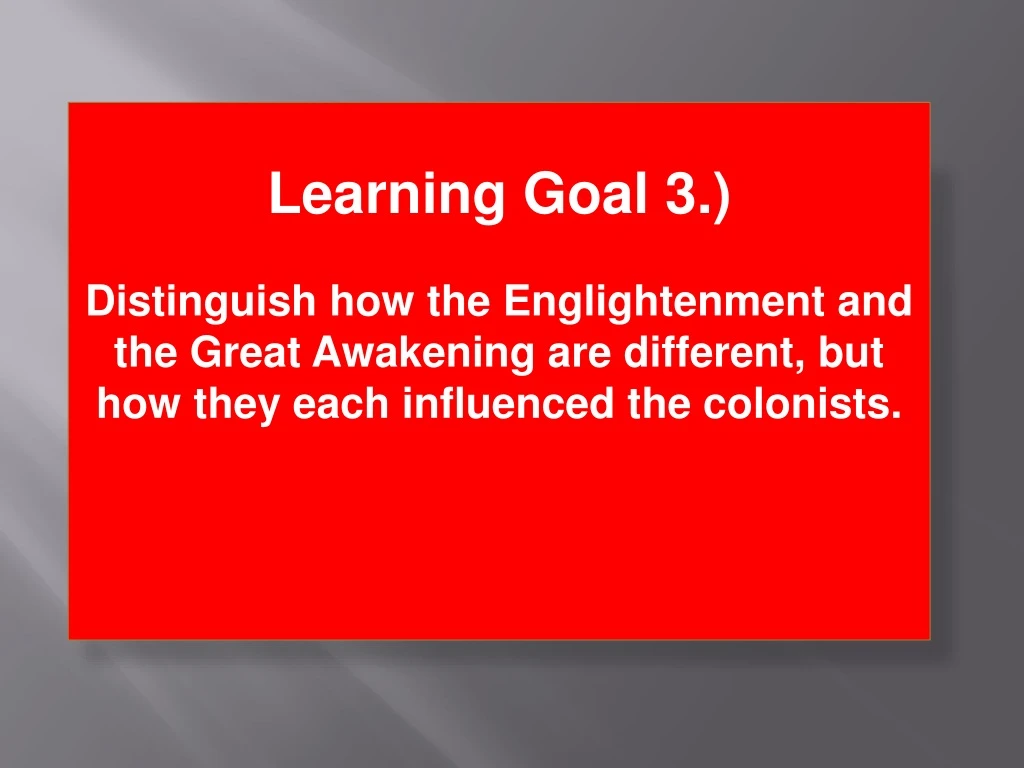 learning goal 3 distinguish