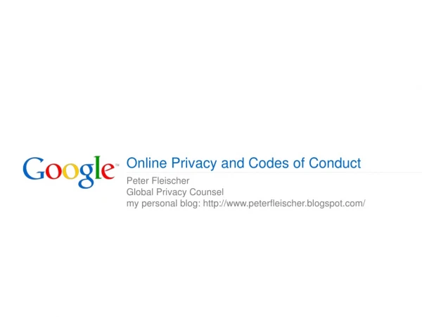 Online Privacy and Codes of Conduct