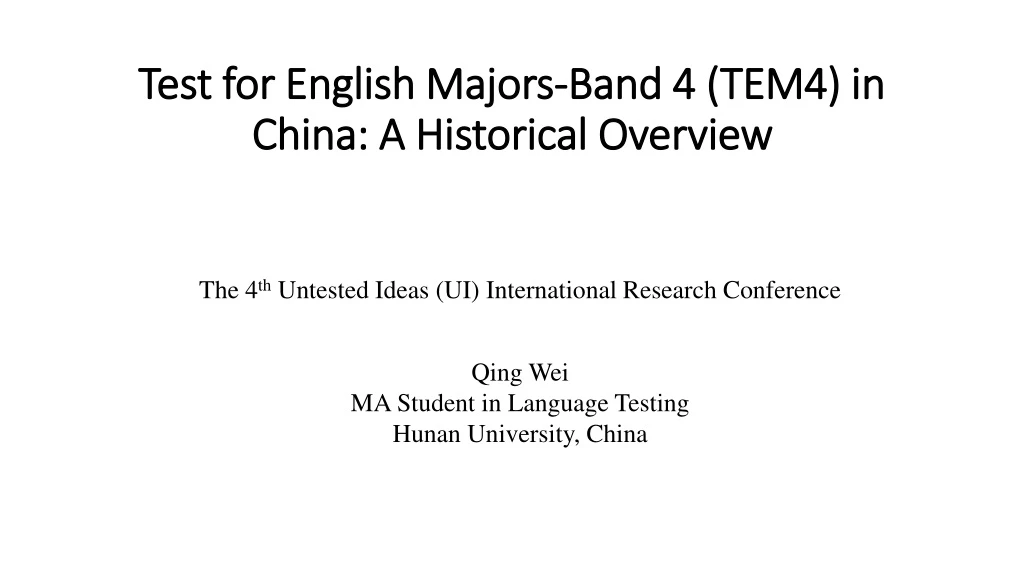 test for english majors band 4 tem4 in china a historical overview