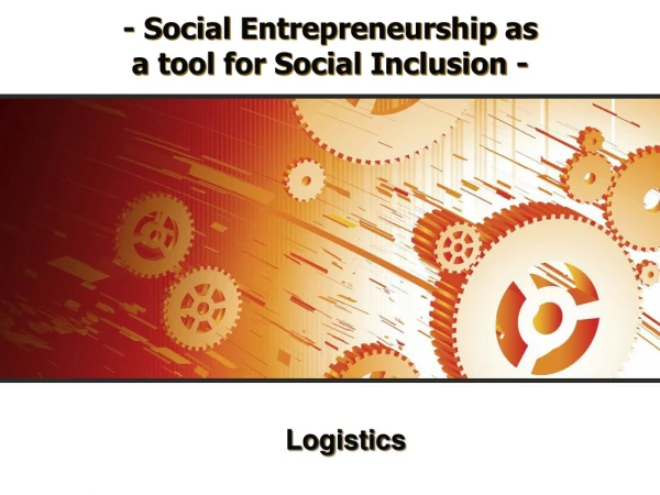 - Social  Entrepreneurship  as  a  tool for  Social  Inclusion  -