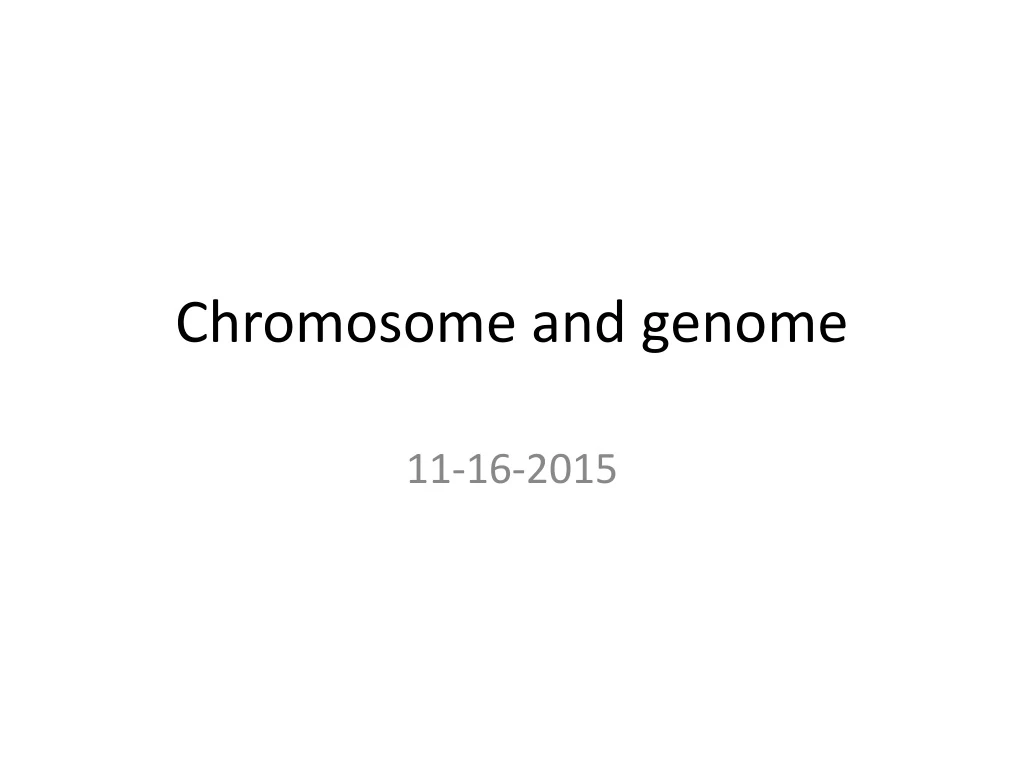 chromosome and genome