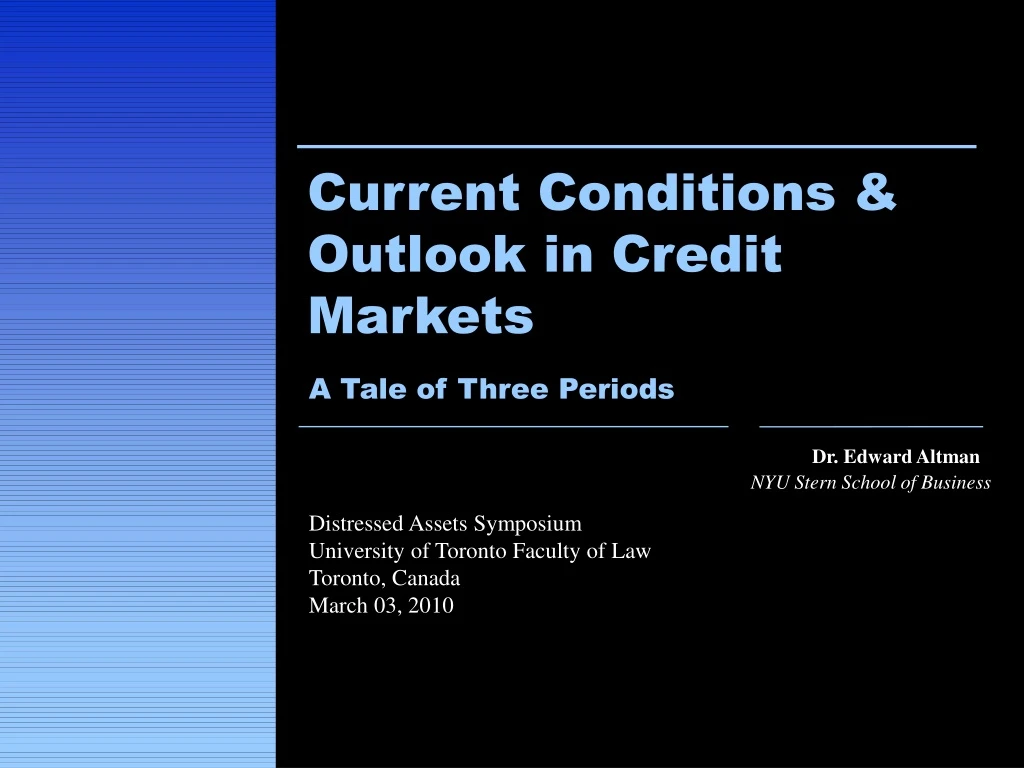 current conditions outlook in credit markets