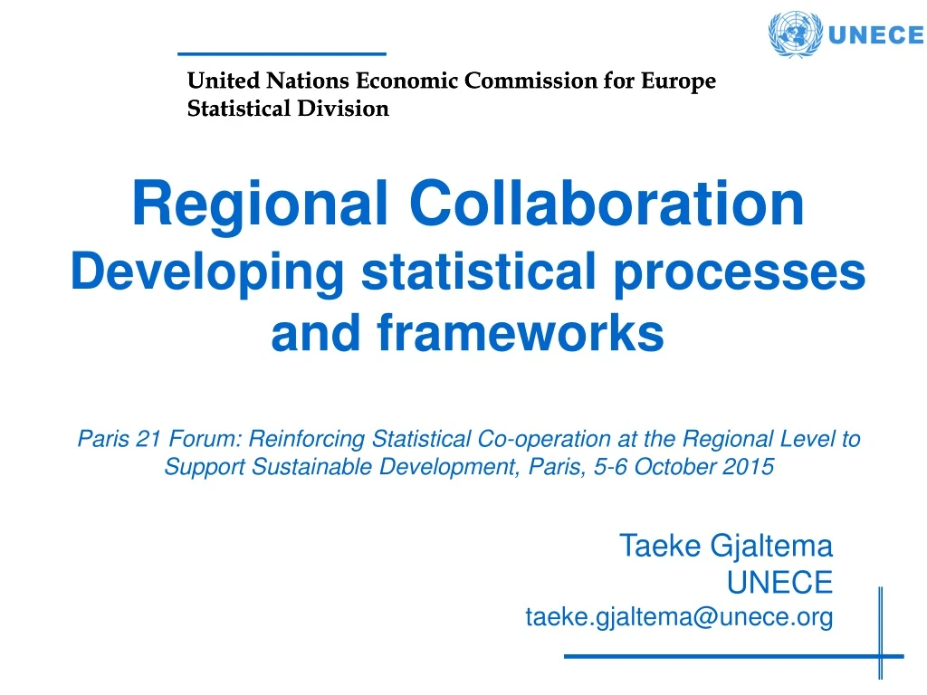regional collaboration developing statistical