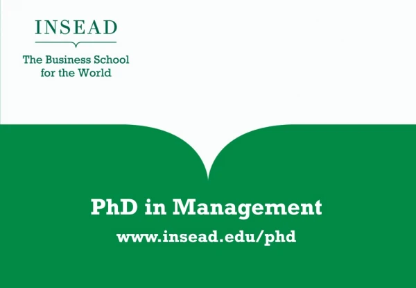 PhD in Management insead/phd