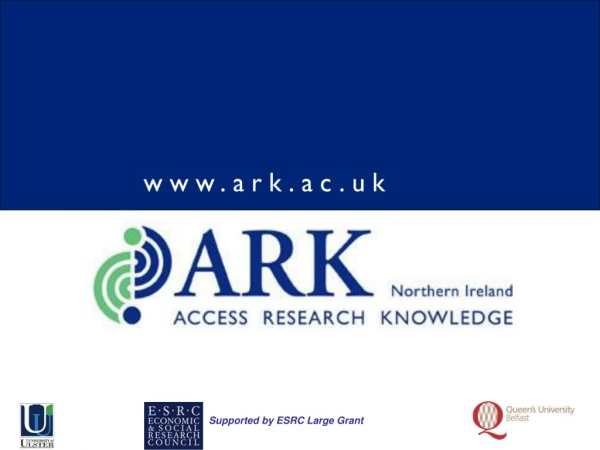 Supported by ESRC Large Grant