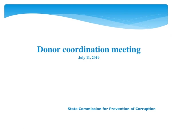Donor coordination meeting July 11, 2019