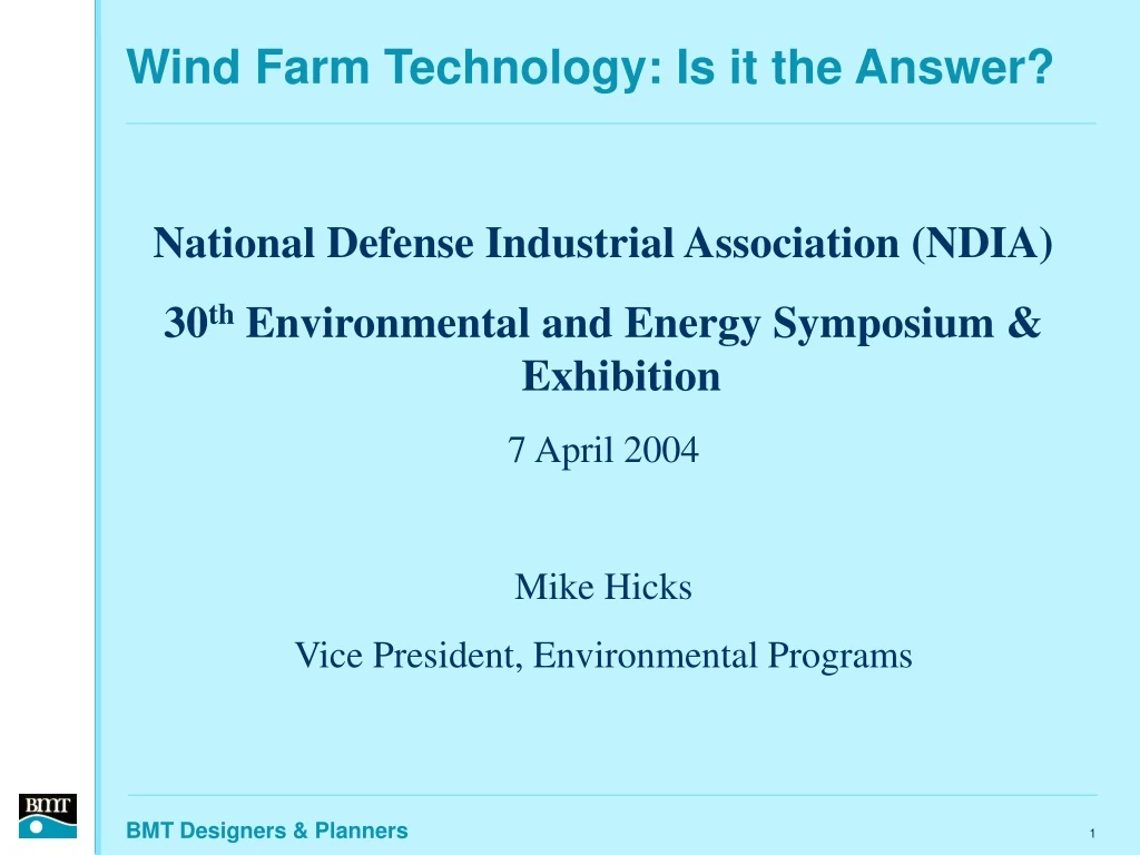 wind farm technology is it the answer