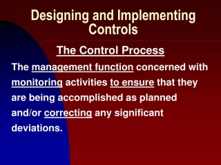 Designing and Implementing Controls - slide 1