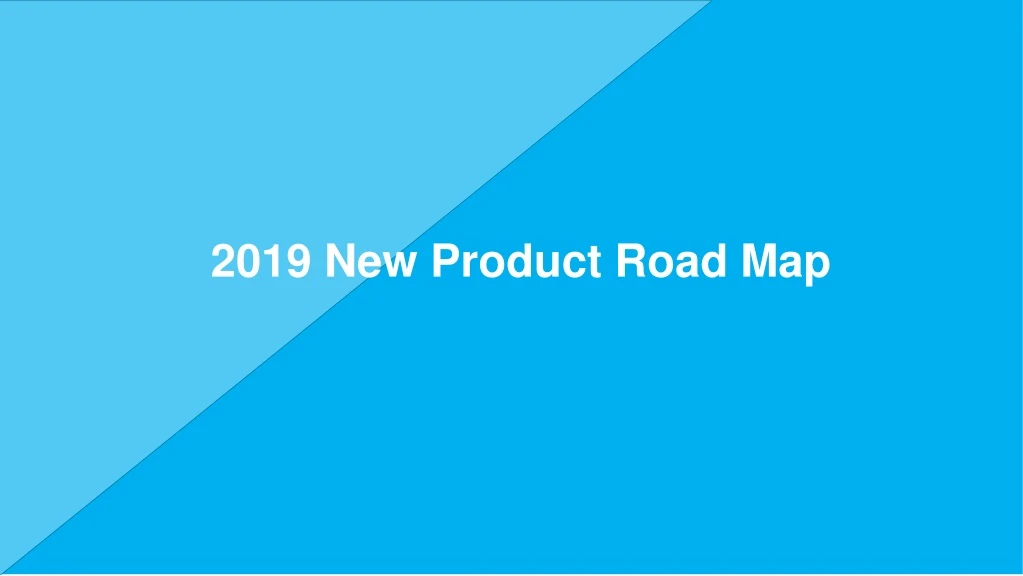 2019 new product road map