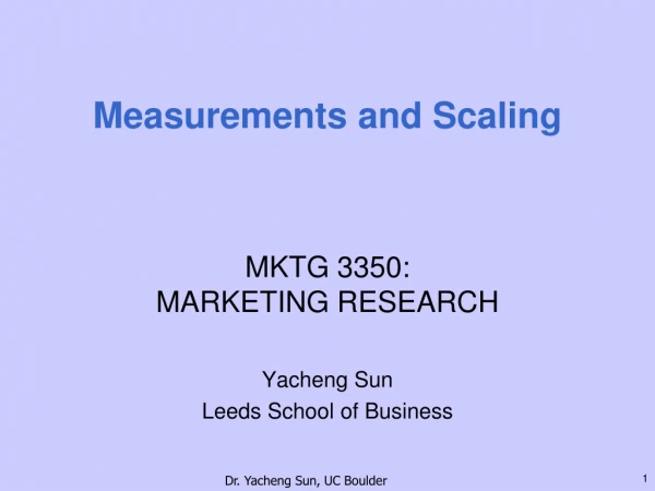 Measurements and Scaling