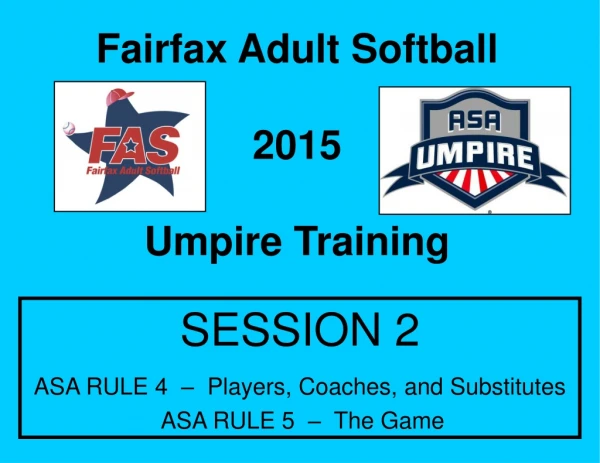 Fairfax Adult Softball 2015 Umpire Training