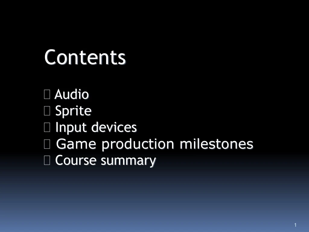 contents audio sprite input devices game