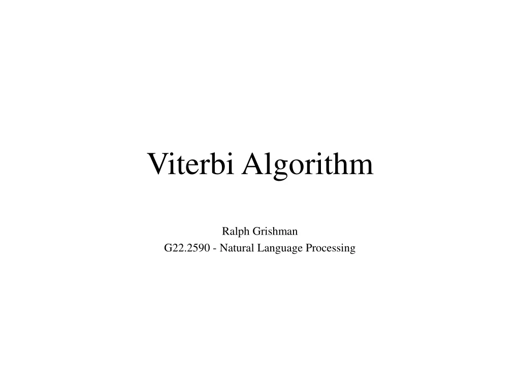 viterbi algorithm