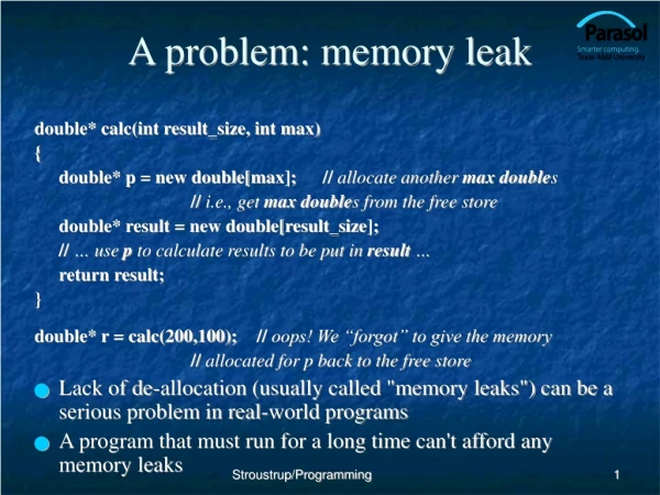 A problem: memory leak