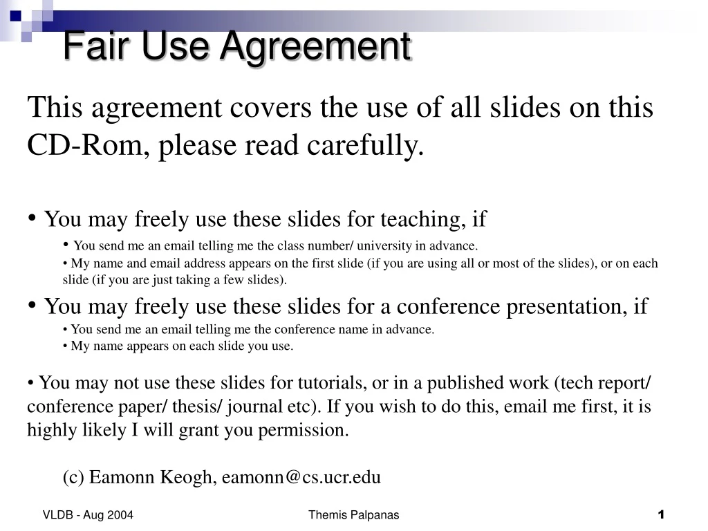 fair use agreement