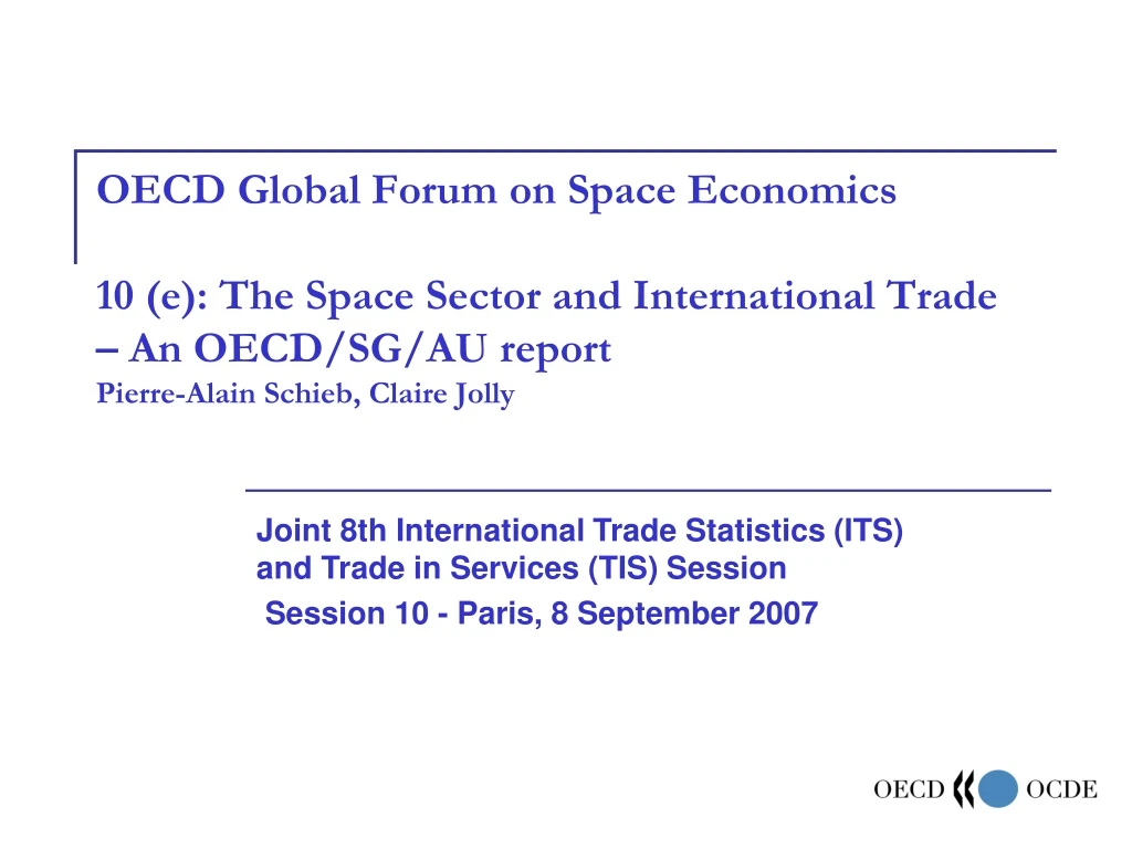 oecd global forum on space economics