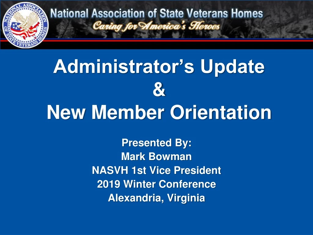 administrator s update new member orientation