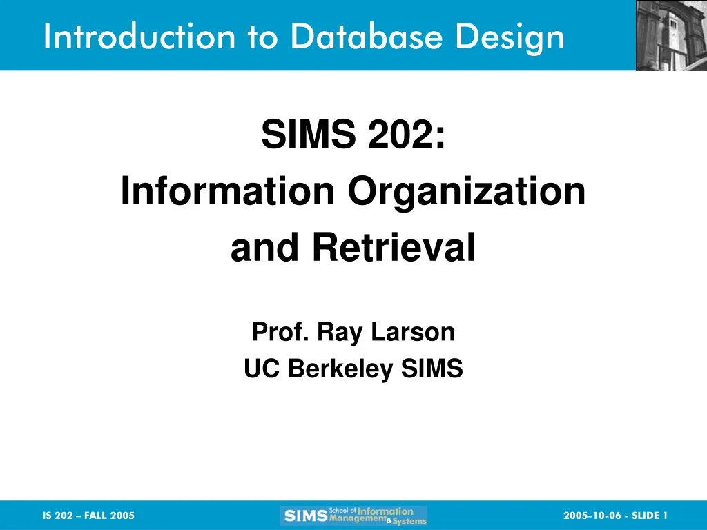 prof ray larson uc berkeley sims