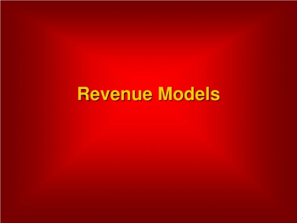 Revenue Models