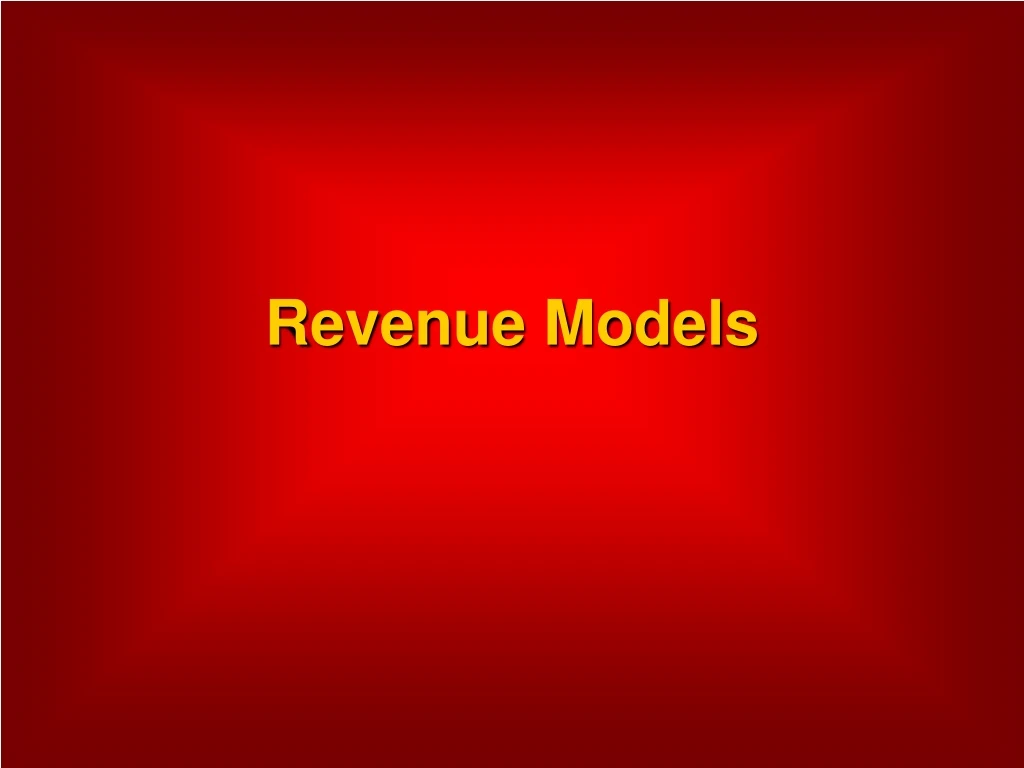 revenue models