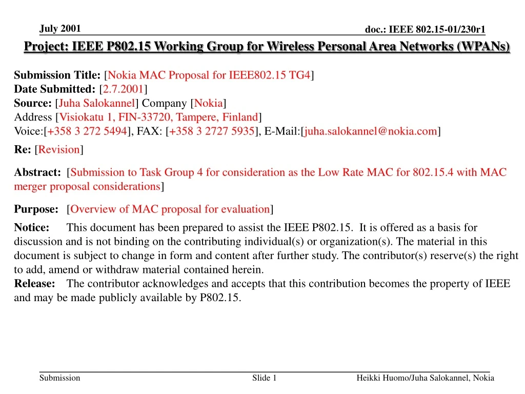 project ieee p802 15 working group for wireless