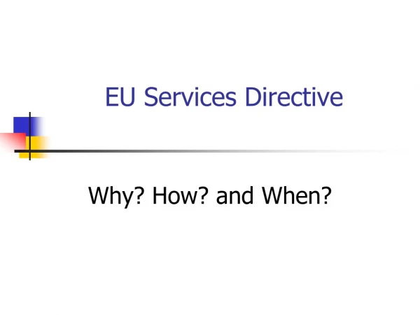 EU Services Directive