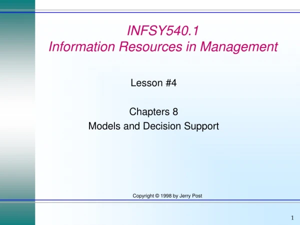 INFSY540.1 Information Resources in Management