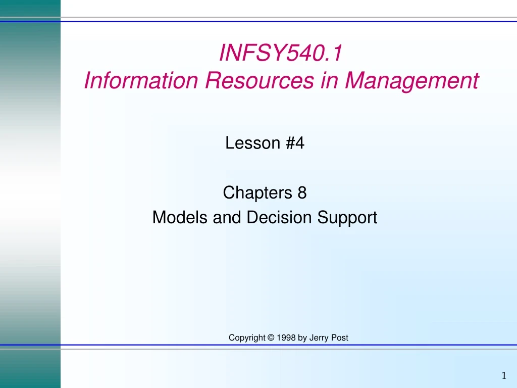 infsy540 1 information resources in management