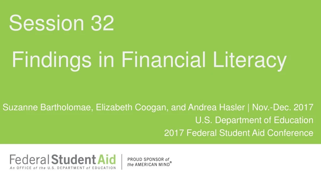 findings in financial literacy
