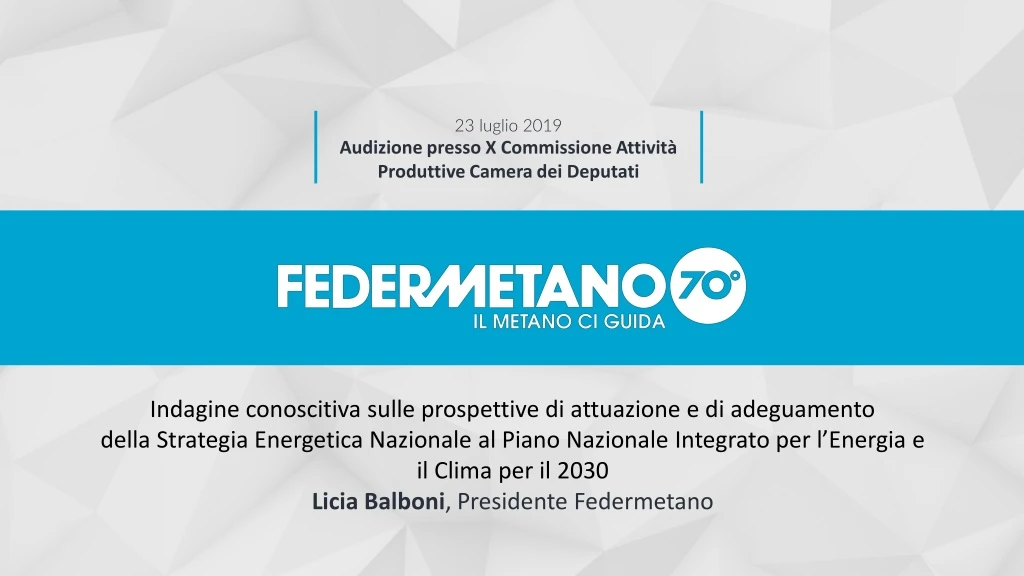 23 luglio 2019 audizione presso x commissione