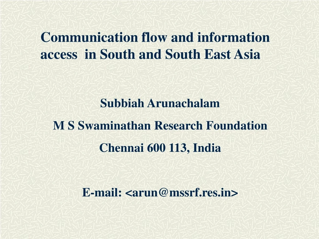 communication flow and information access