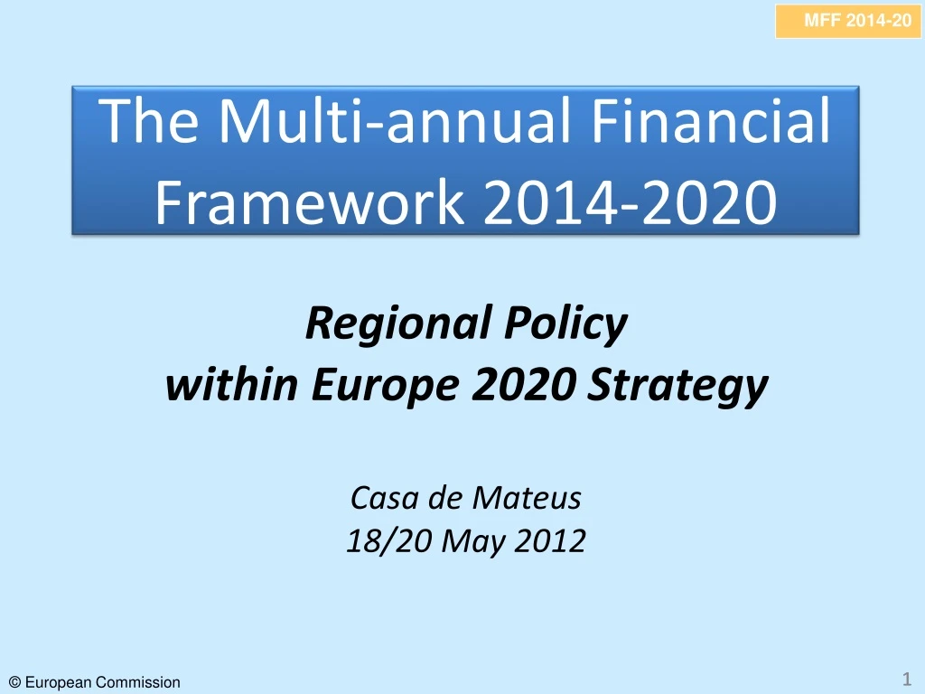 the multi annual financial framework 2014 2020