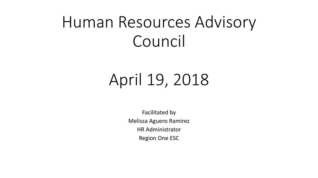 human resources advisory council april 19 2018