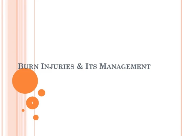 Burn Injuries &amp; Its Management