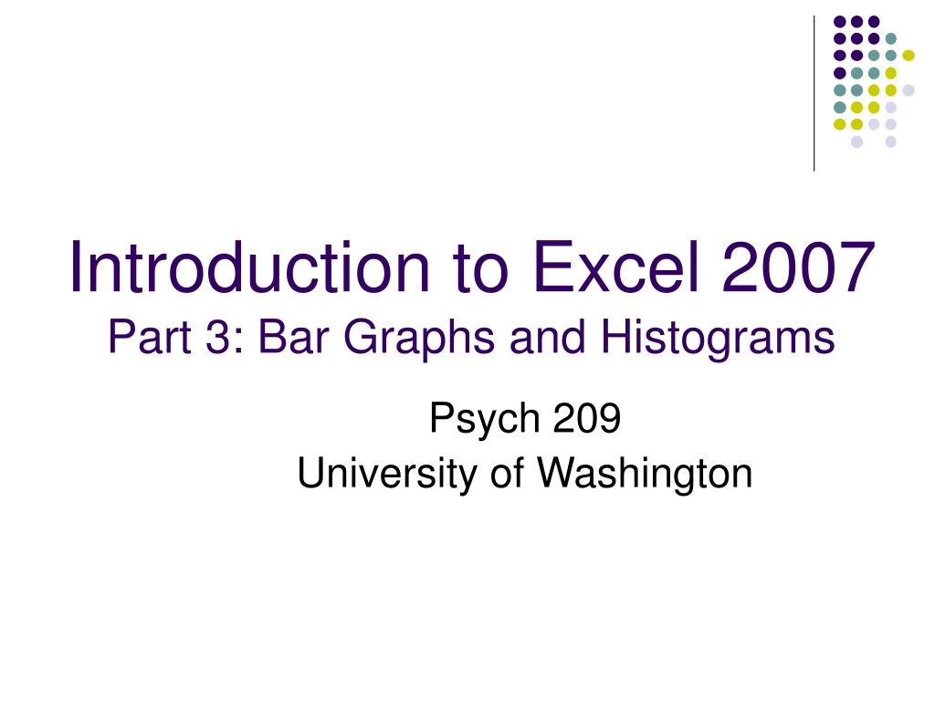 introduction to excel 2007 part 3 bar graphs and histograms