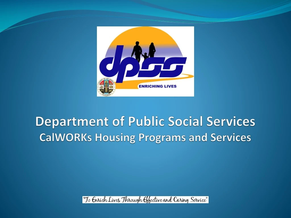 department of public social services calworks housing programs and services