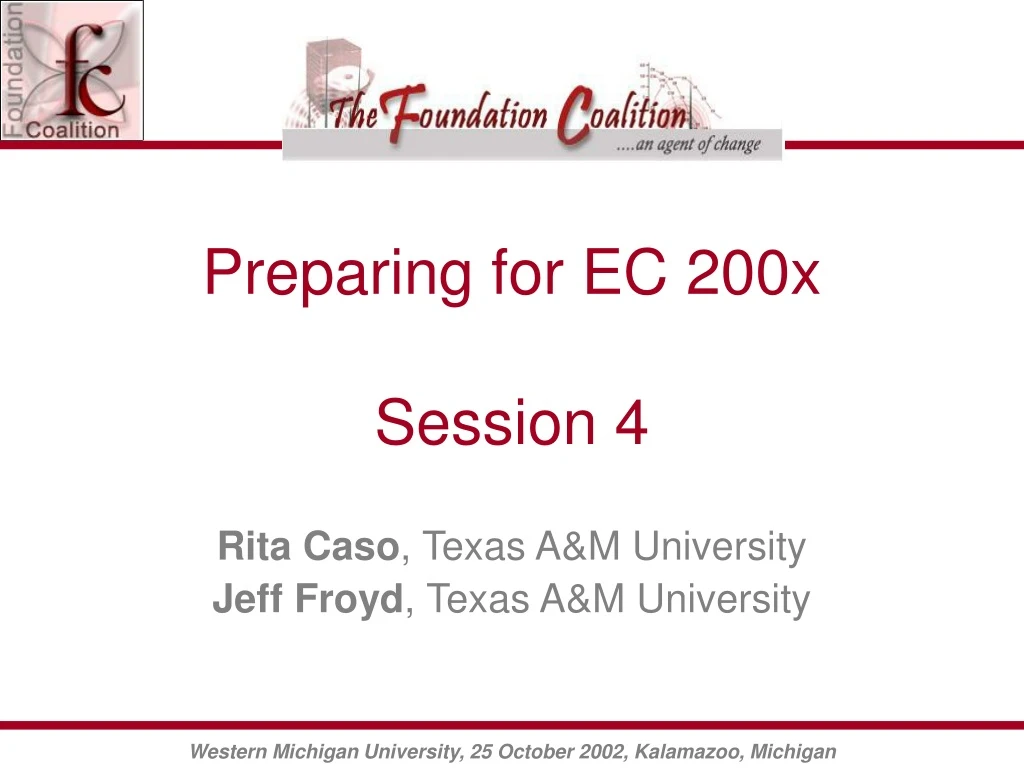 preparing for ec 200x session 4