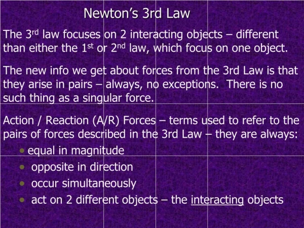 Newton’s 3rd Law