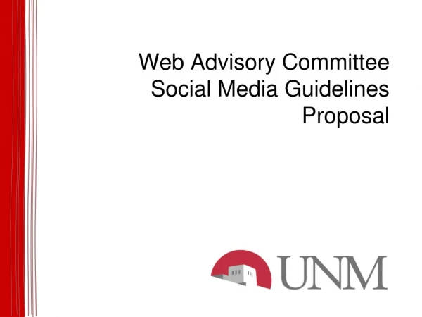 Web Advisory Committee Social Media Guidelines Proposal