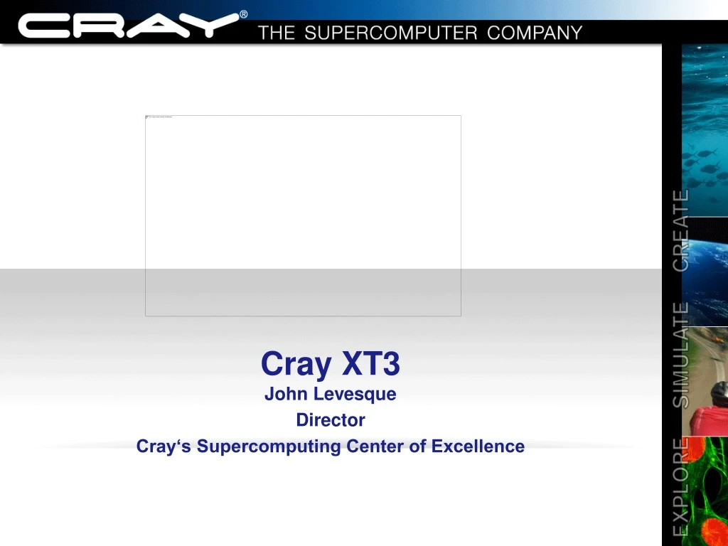 cray xt3 john levesque director cray s supercomputing center of excellence