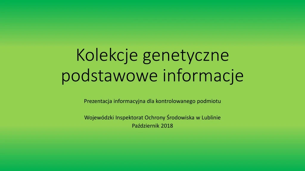 kolekcje genetyczne podstawowe informacje