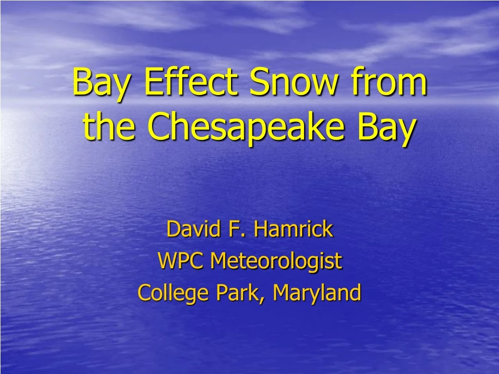 bay effect snow from the chesapeake bay