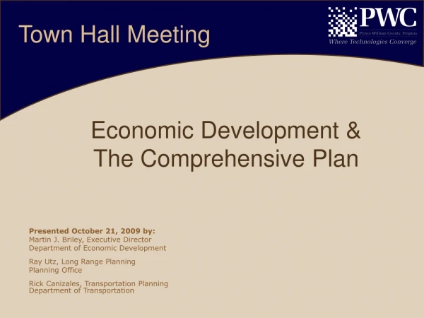 Economic Development &amp;  The Comprehensive Plan