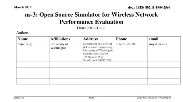 ns-3: Open Source Simulator for Wireless Network Performance Evaluation