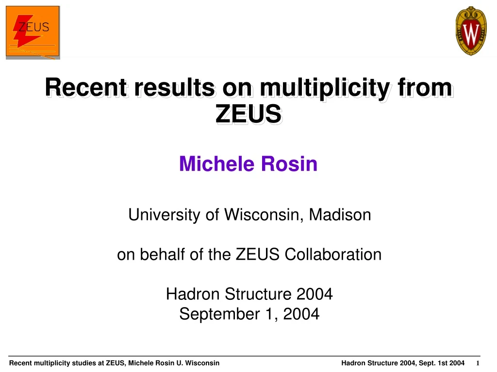 recent results on multiplicity from zeus