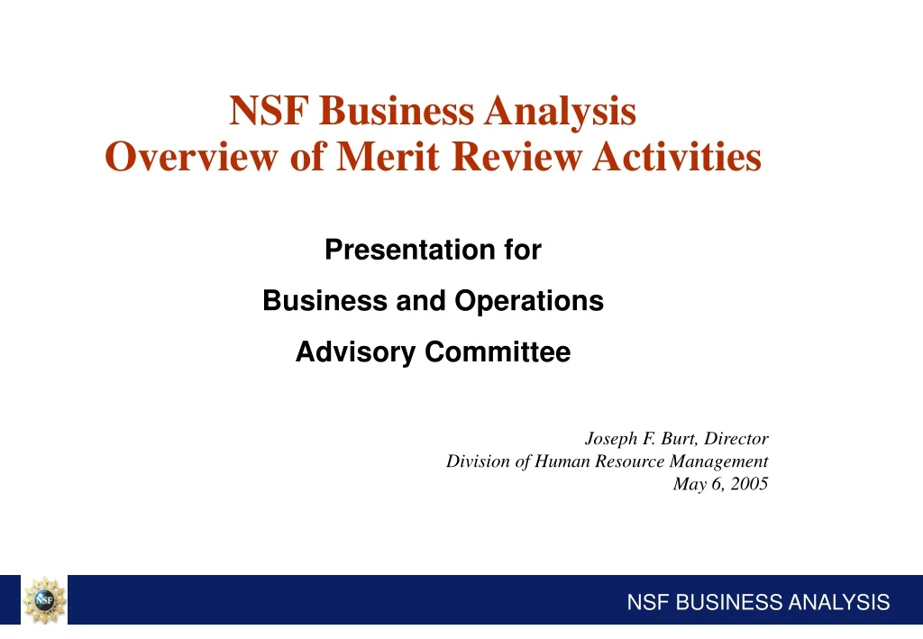 nsf business analysis overview of merit review