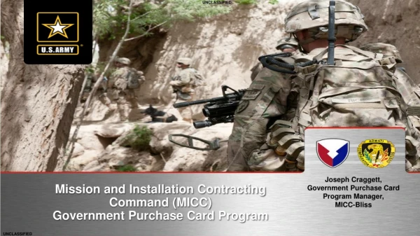 Mission and Installation Contracting Command (MICC)  Government Purchase Card Program