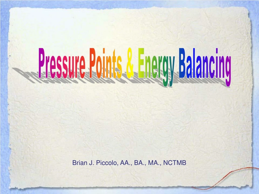 pressure points energy balancing